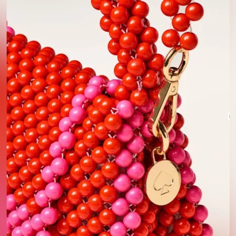 Kate Spade x Target Red/Pink Colorblock Beaded Crossbody Bag NWT - Picture 4 of 5